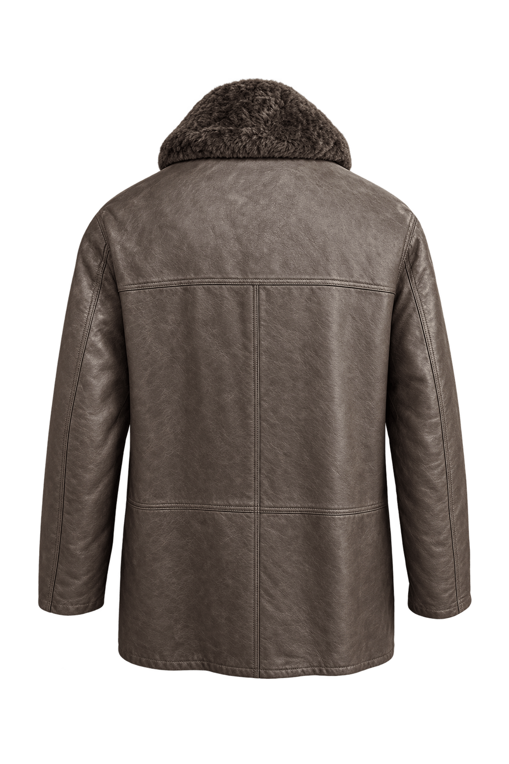 1980s Brown Leather Jacket - Back View