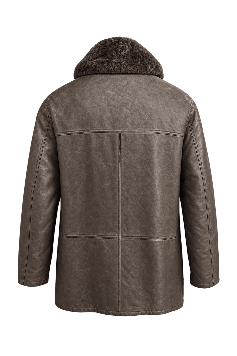 1980s Brown Leather Jacket - Back View