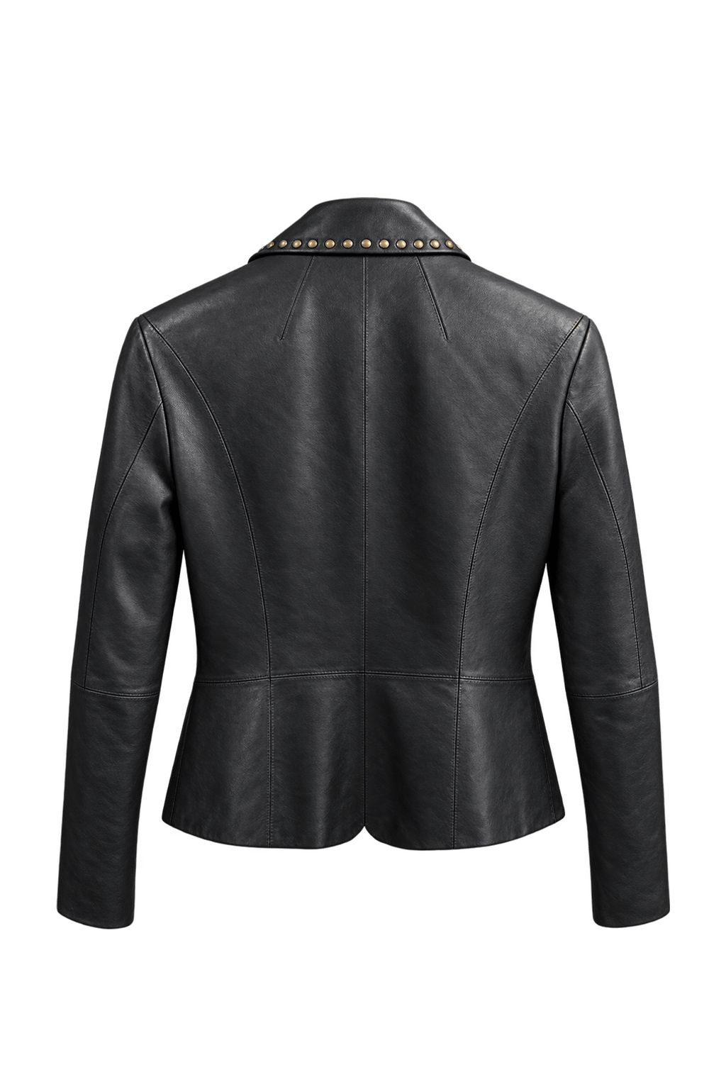 1980s Black Leather Jacket - Back View