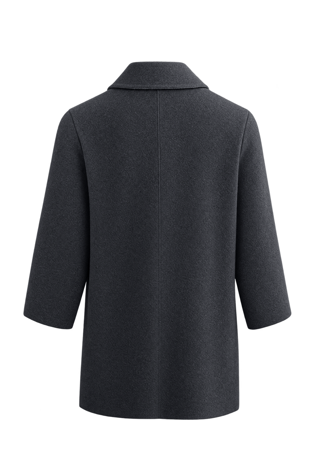 1990s Black Wool Coat - Back View