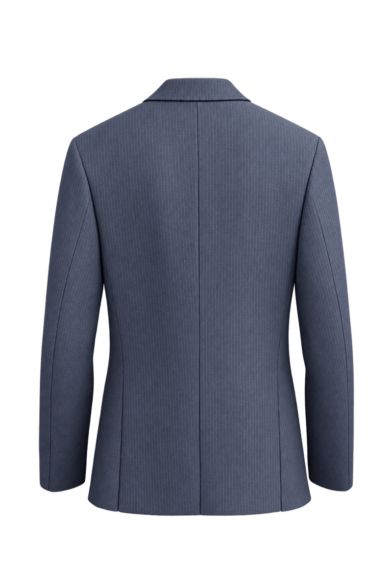1990s Navy Blue Wool Blazer - Back View