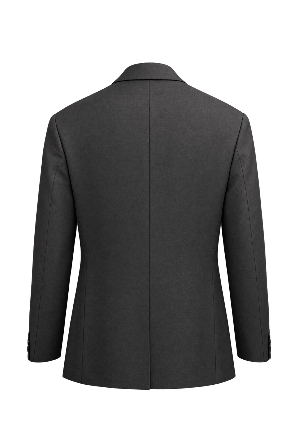 1990s Dark Brown Wool Blazer - Back View