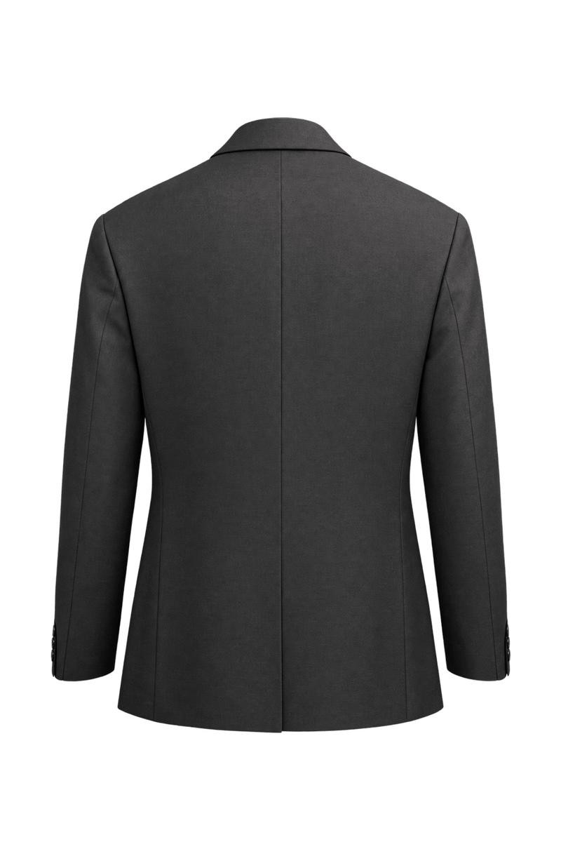 1990s Dark Brown Wool Blazer - Back View