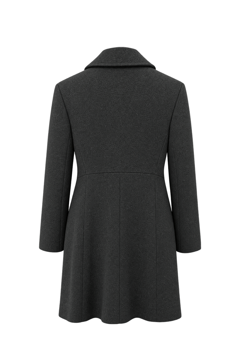 1990s Black Wool Coat - Back View