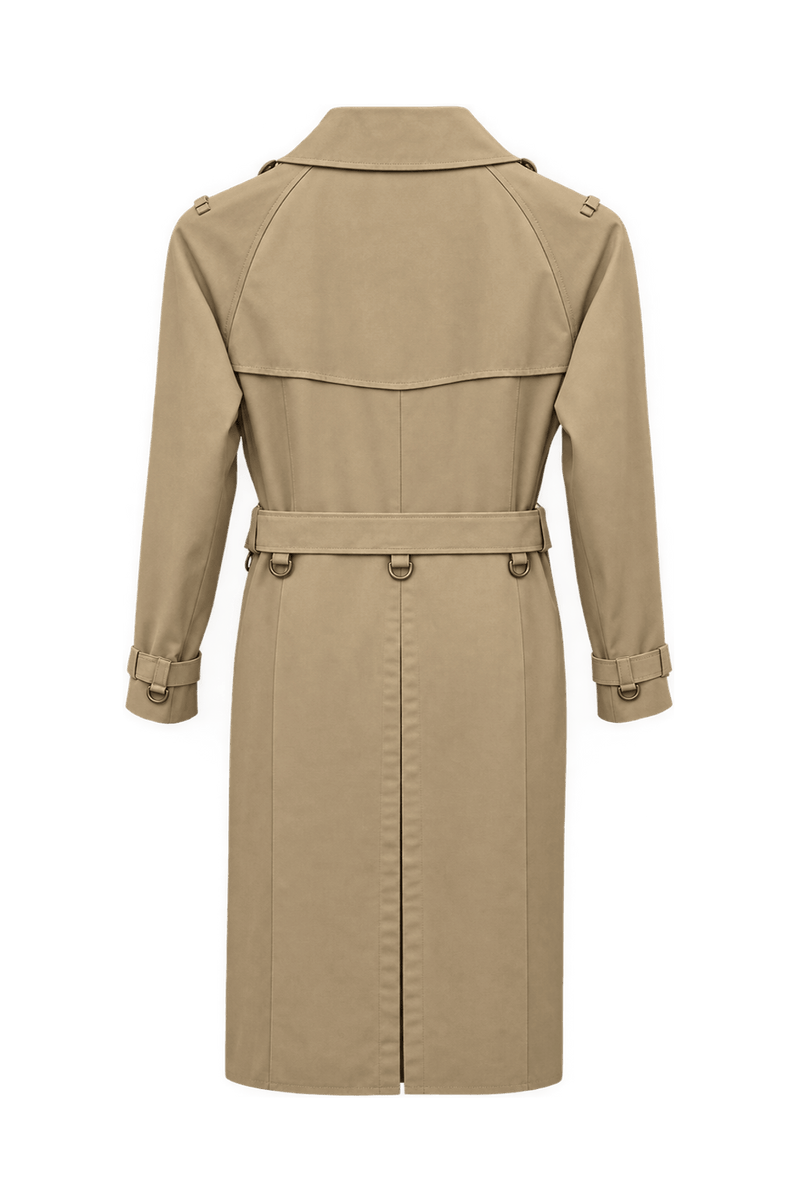 1990s Beige Cotton Trench Coat - Back View