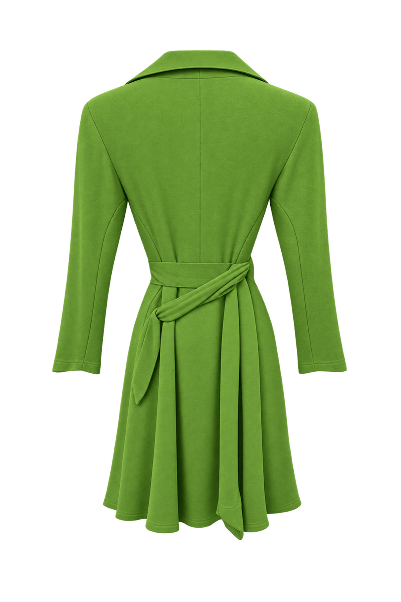 1990s Bright Green Polyester Jacket - Back View