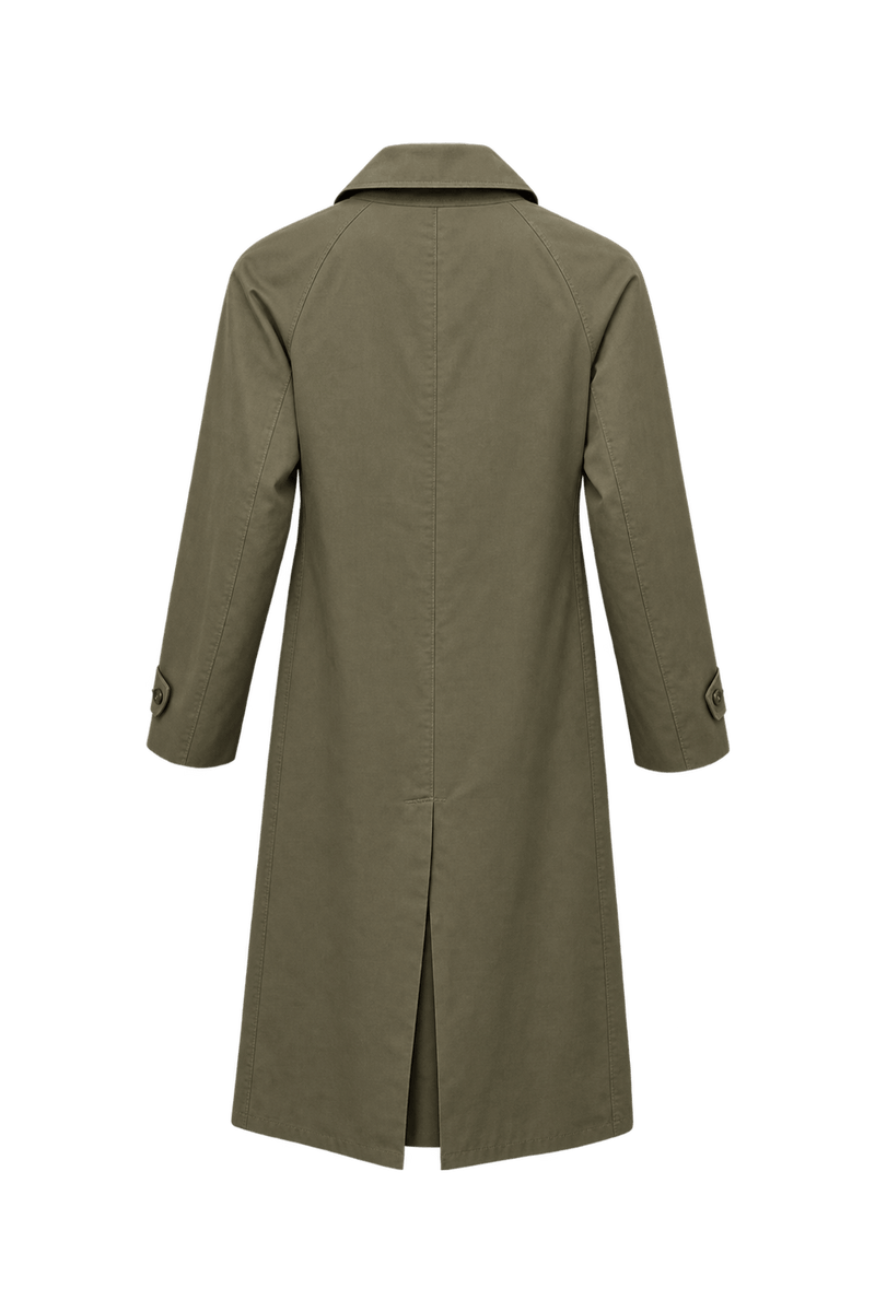 1990s Olive Green Cotton Coat - Back View