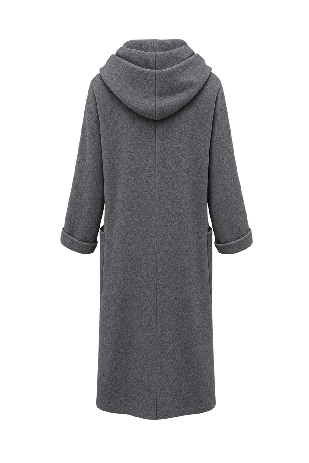 1990s Gray Wool Coat - Back View
