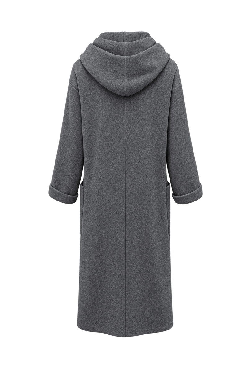 1990s Gray Wool Coat - Back View