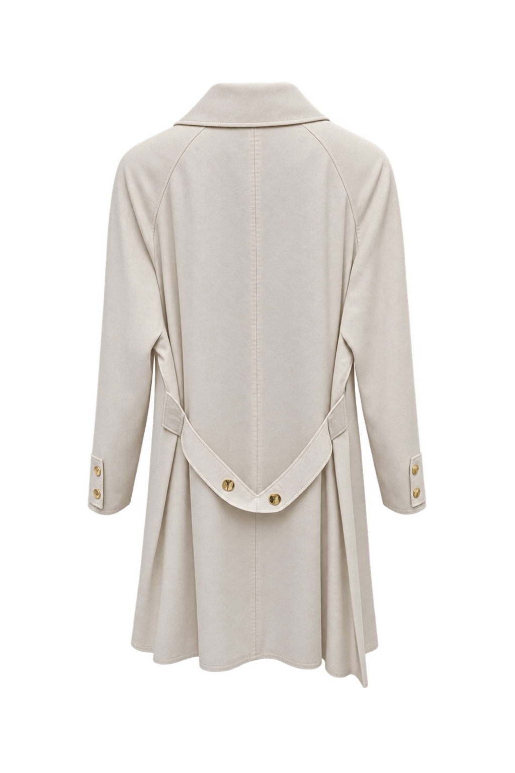 1990s Cream Wool Coat - Back View
