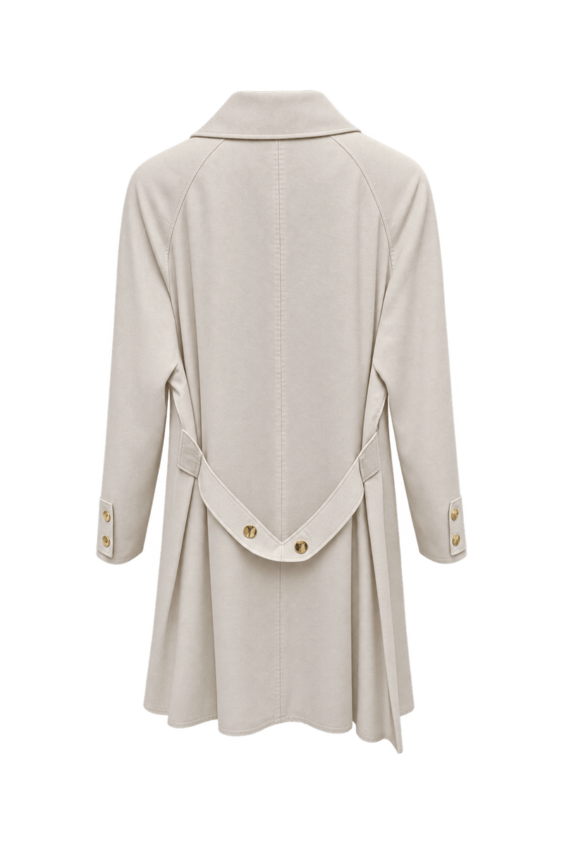 1990s Cream Wool Coat - Back View