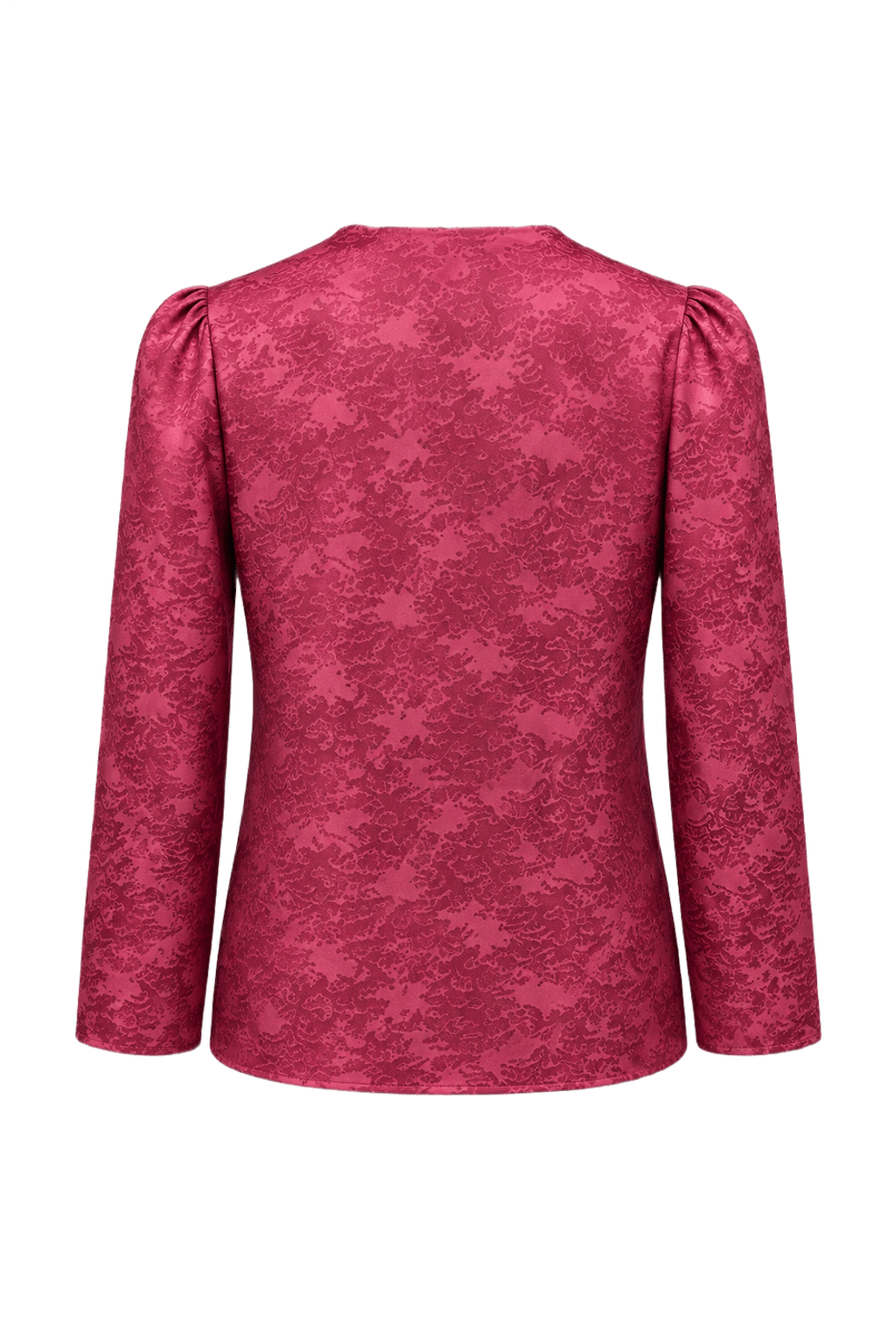 1980s Red Silk Blouse - Back View