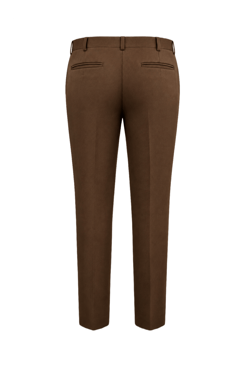 1970s Brown Wool Blend Trousers - Back View