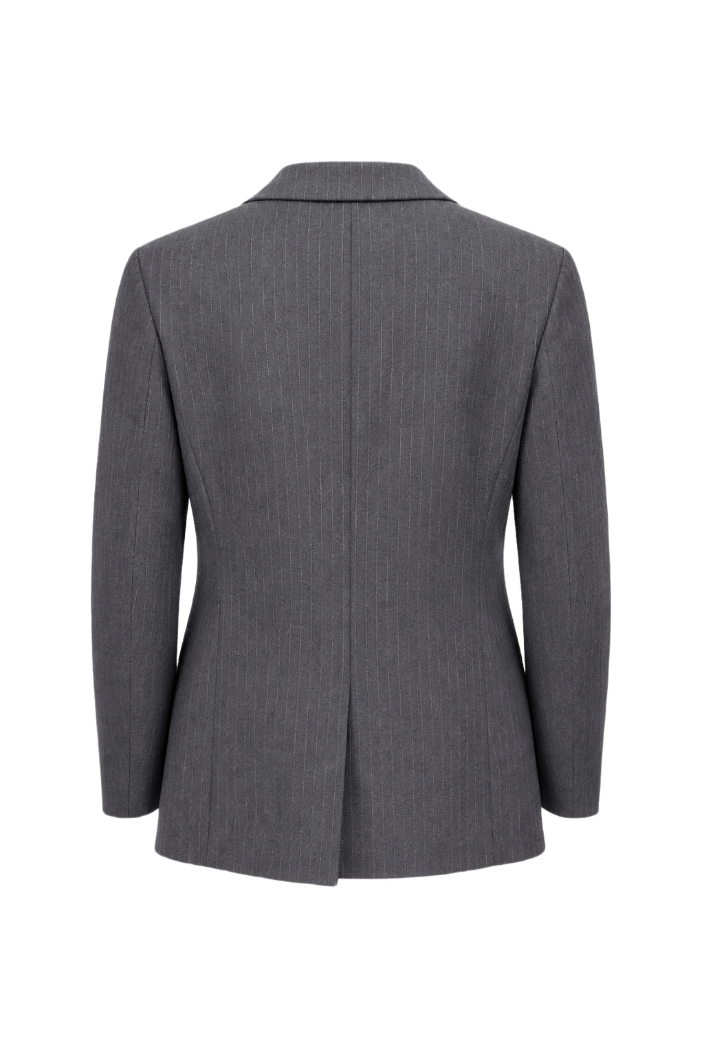 1990s Charcoal Grey Wool Blazer - Back View
