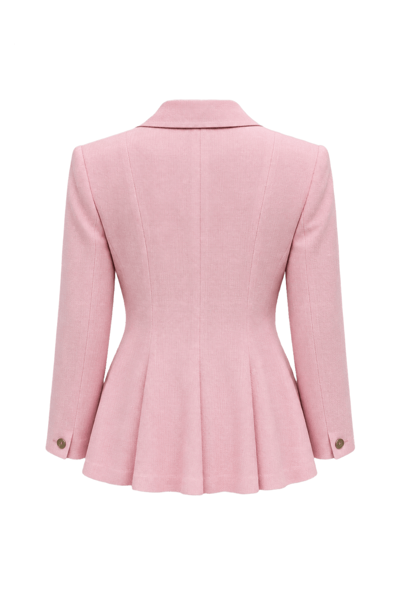 1990s Pink Wool Blazer - Back View