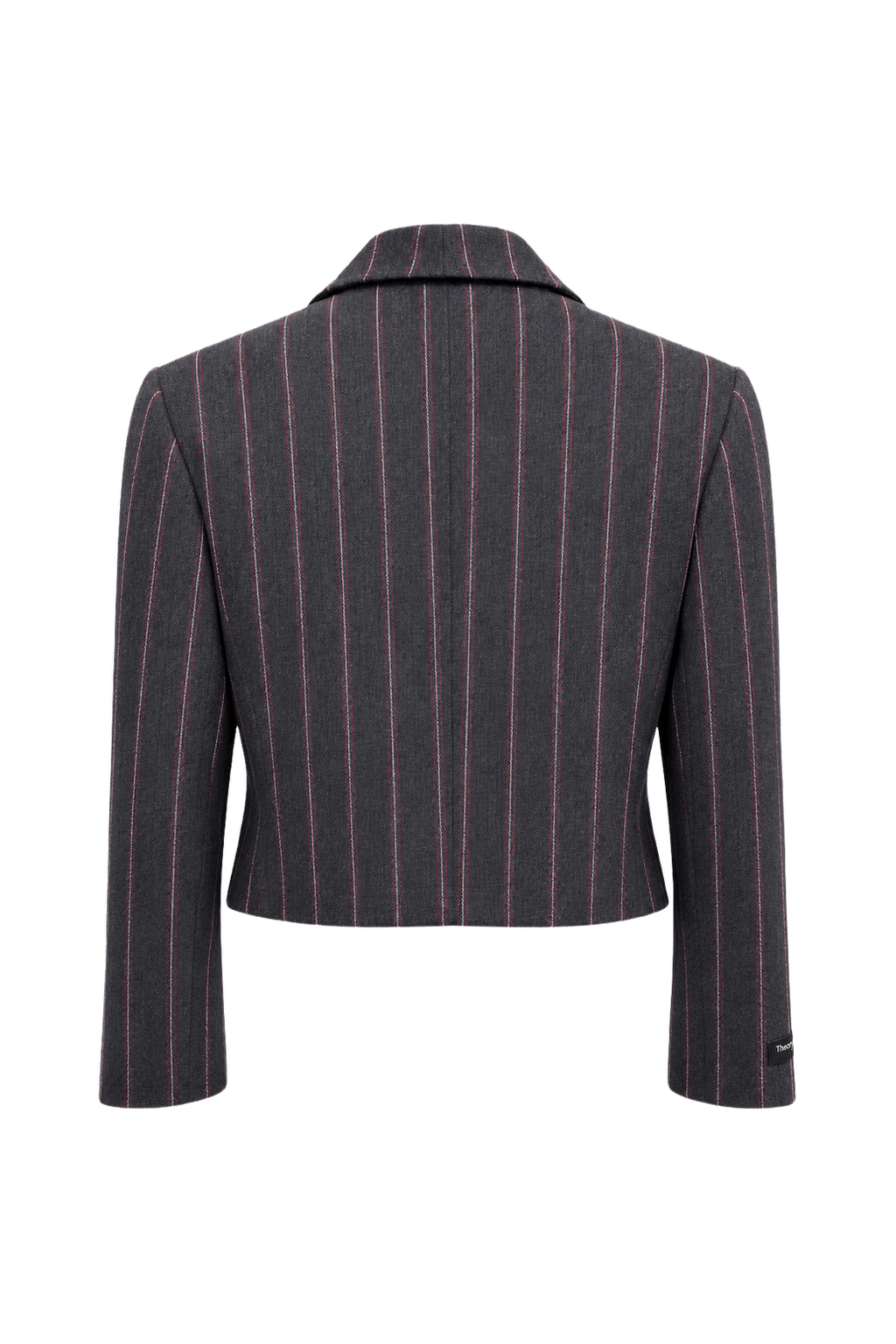 1990s Charcoal Grey Wool Blazer - Back View