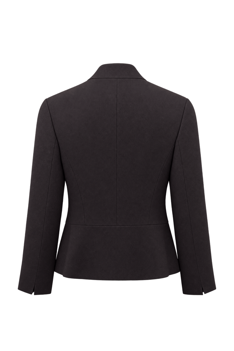 1980s Dark Brown Wool Blazer - Back View