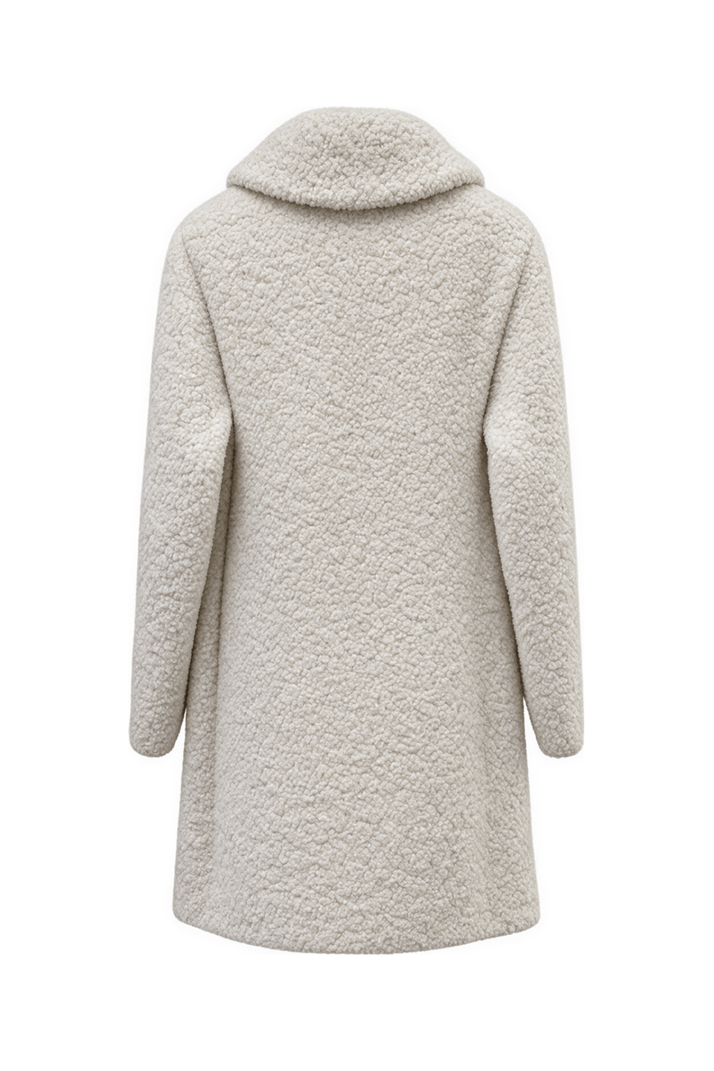1980s Cream Wool Coat - Back View