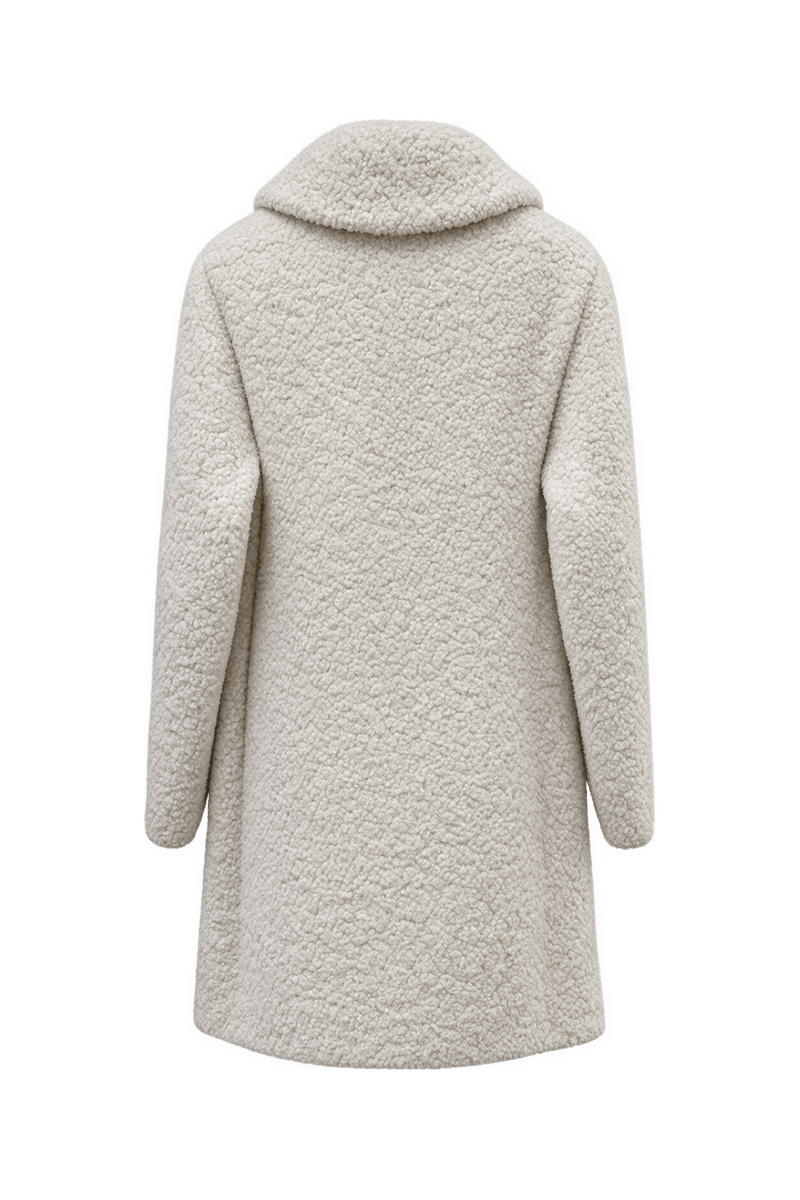 1980s Cream Wool Coat - Back View