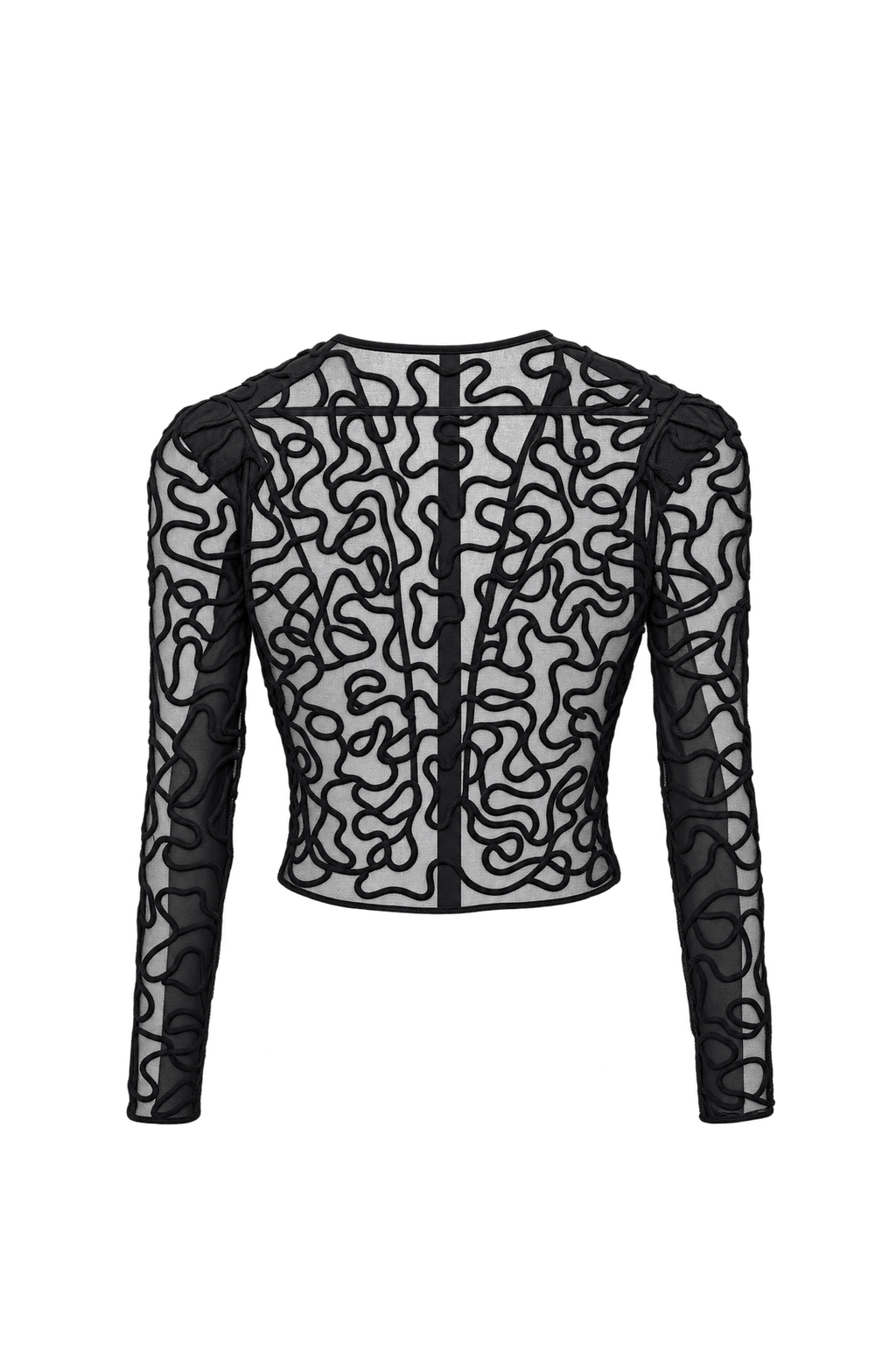 1990s Black Sheer Nylon Jacket - Back View