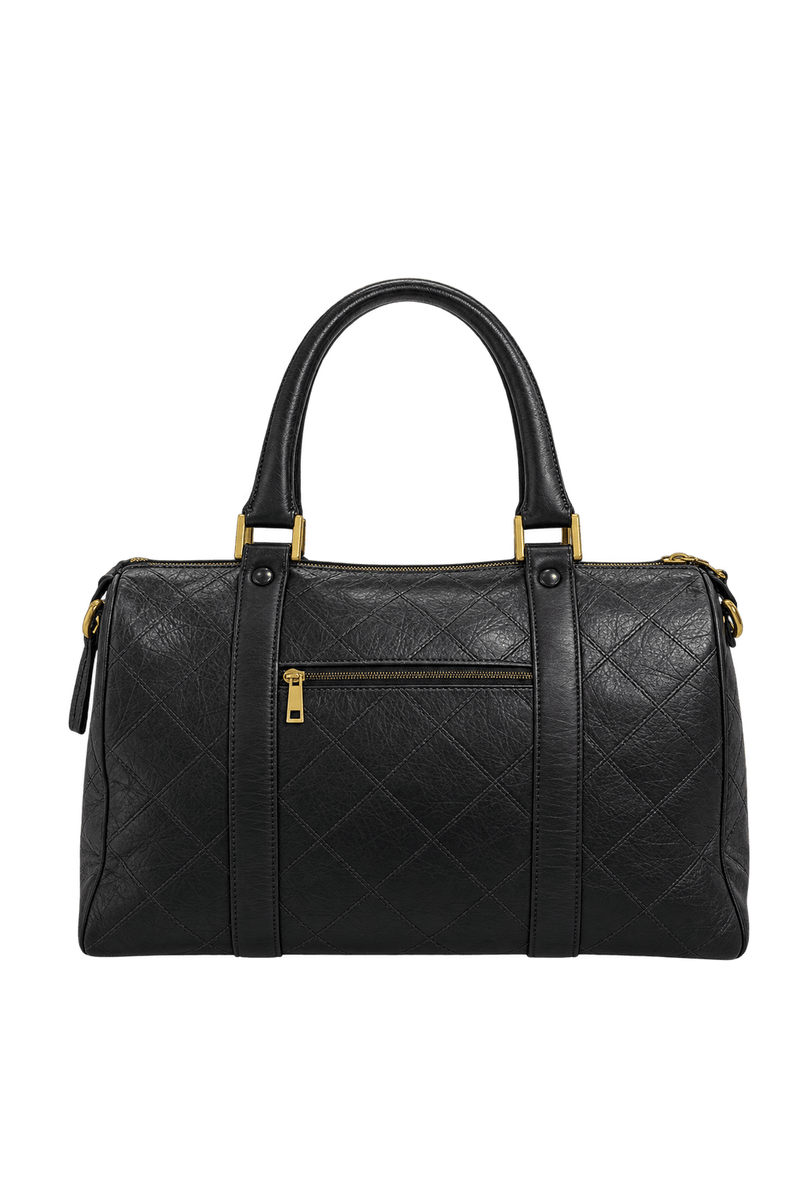 Unknown Black Leather Handbag - Back View