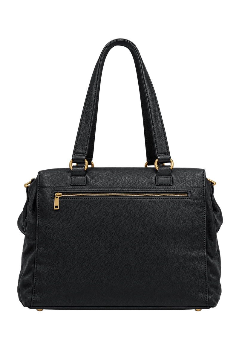 Unknown Black Leather Bag - Back View