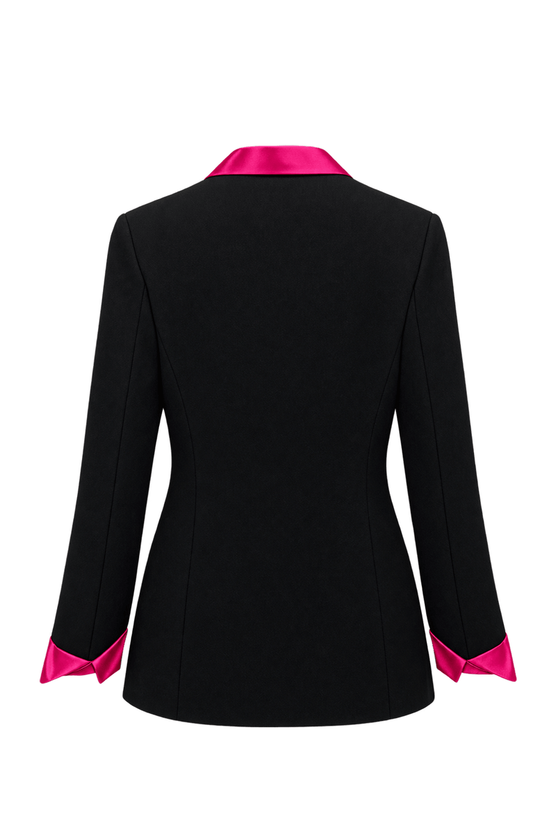 1980s Black Wool Blazer - Back View