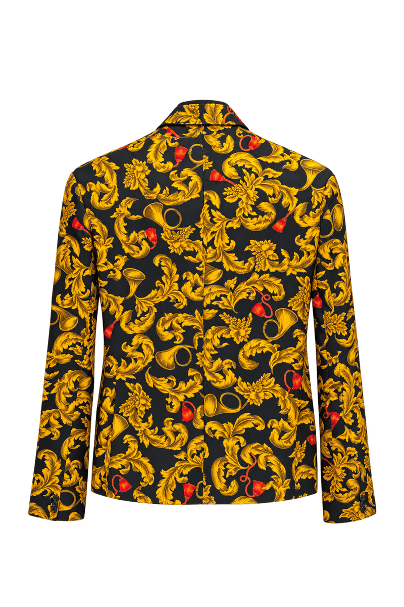 1980s Black Satin Blazer - Back View
