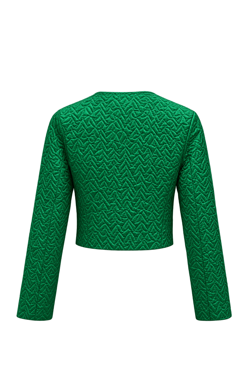 1980s Vibrant Green Synthetic Jacket - Back View
