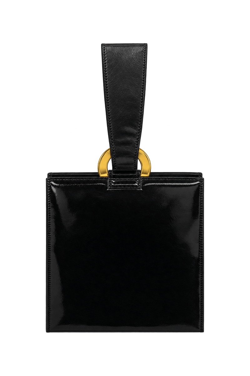1990s Black Leather Bag - Back View