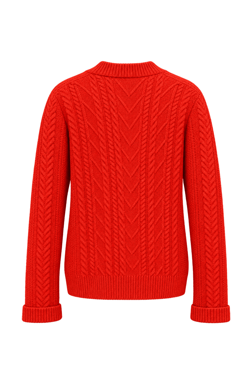 1980s Red Wool Sweater - Back View