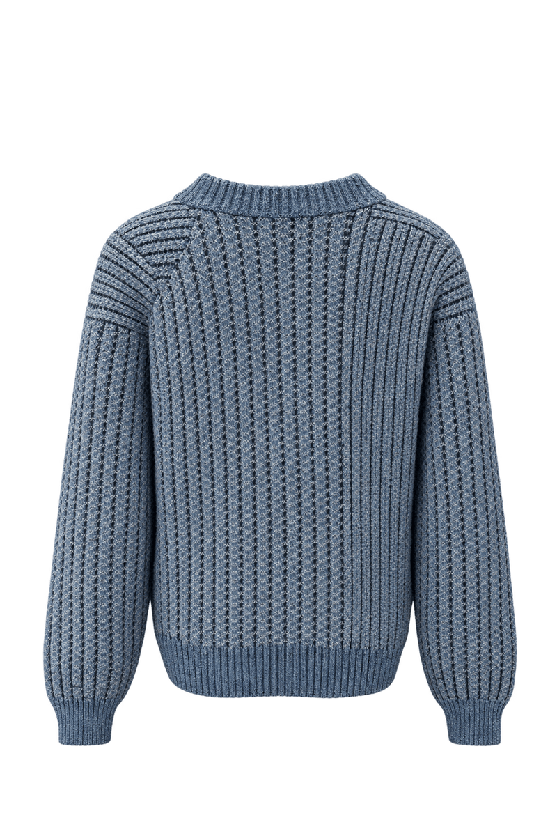 1980s Blue Wool Sweater - Back View