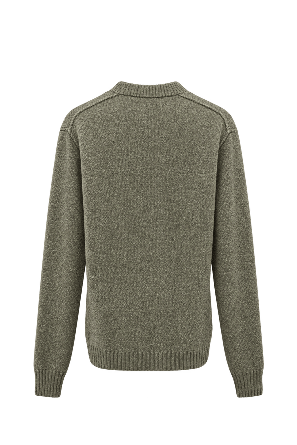 1980s Olive Green Wool Sweater - Back View