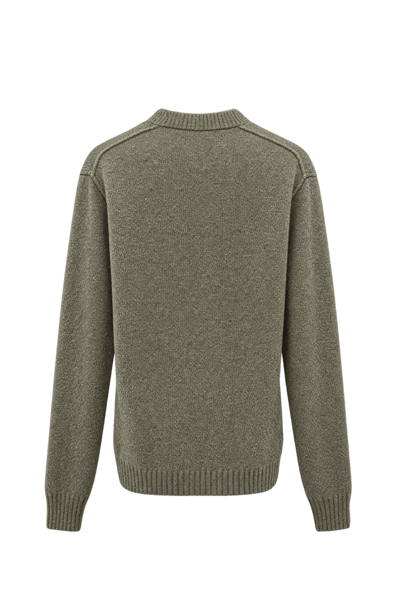 1980s Olive Green Wool Sweater - Back View