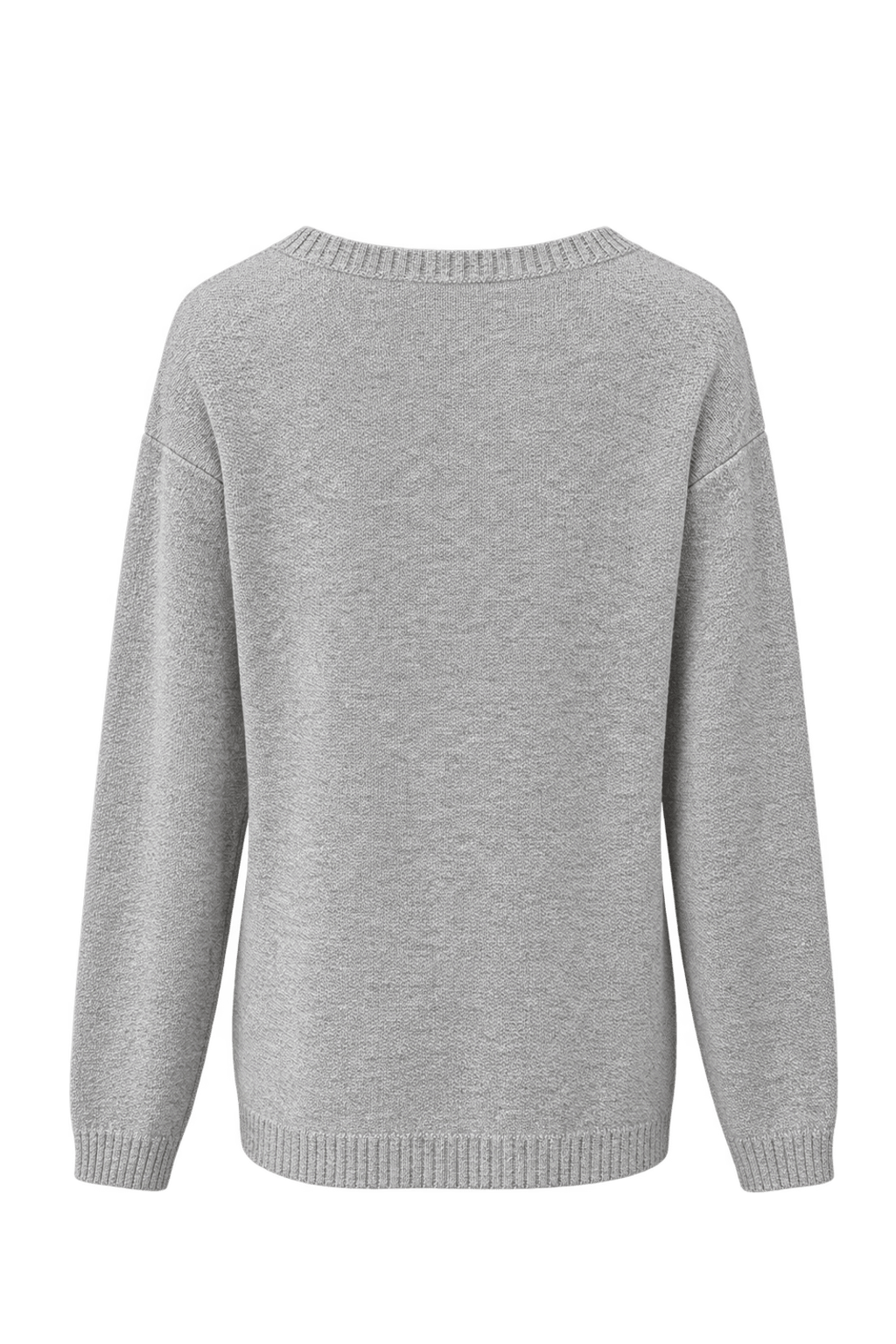1980s Light Gray Cotton Sweater - Back View