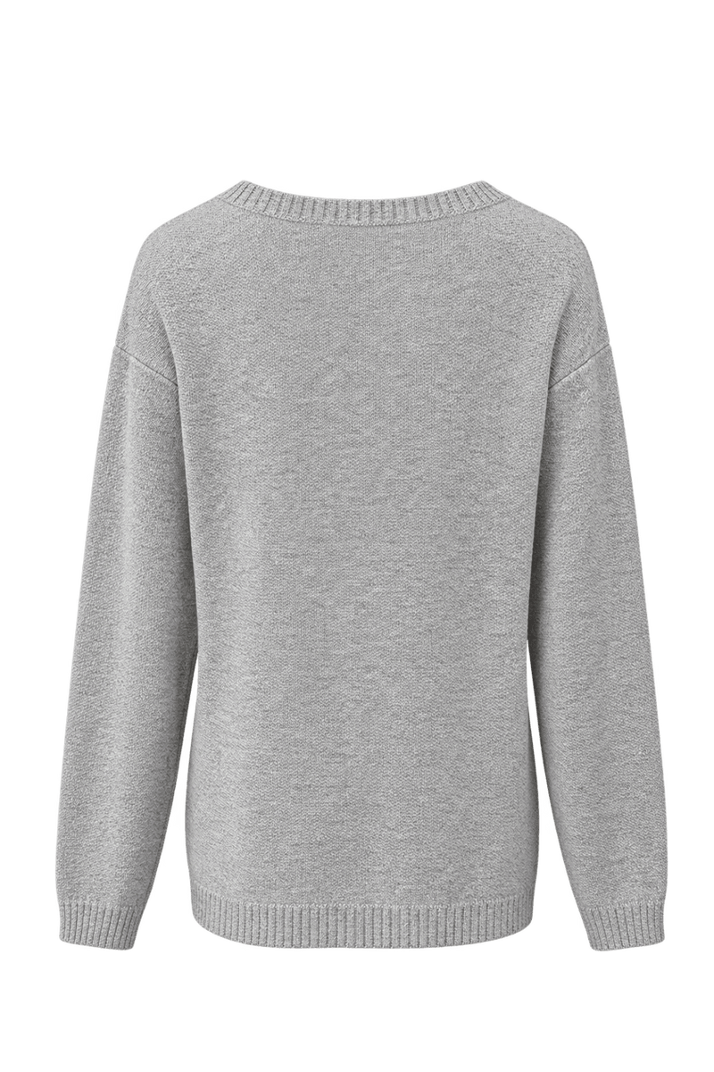 1980s Light Gray Cotton Sweater - Back View