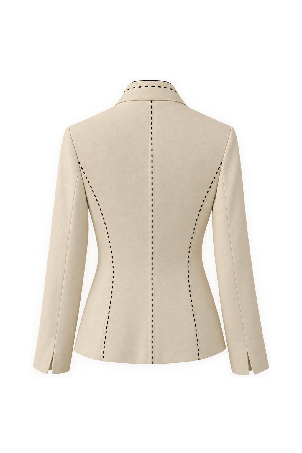 1990s Cream Cotton Blend Jacket - Back View
