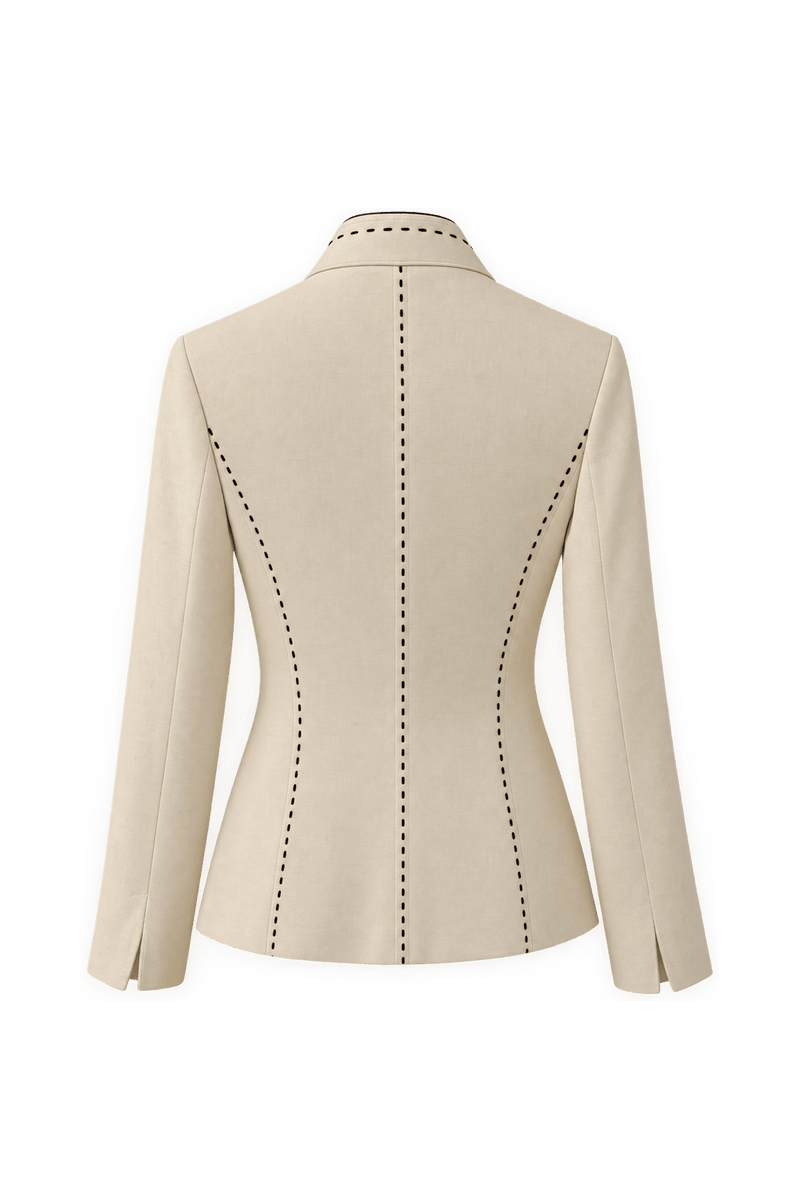 1990s Cream Cotton Blend Jacket - Back View