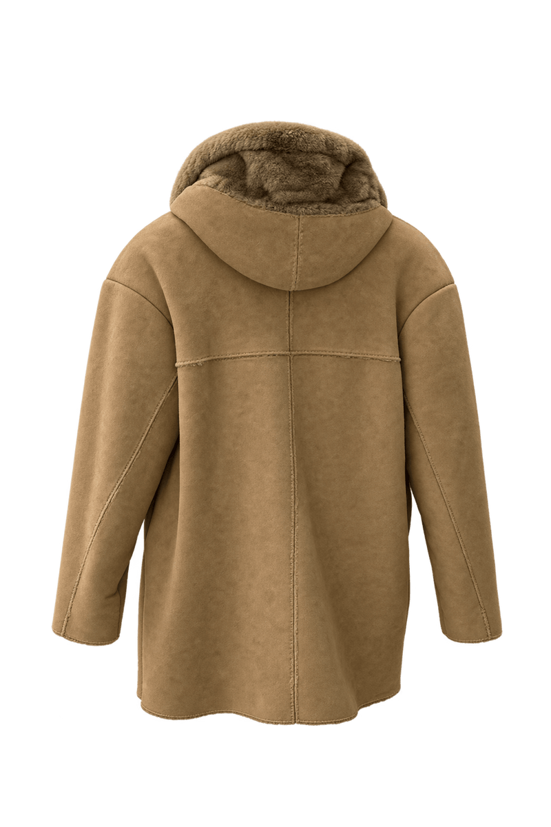 1970s Tan Shearling Jacket - Back View