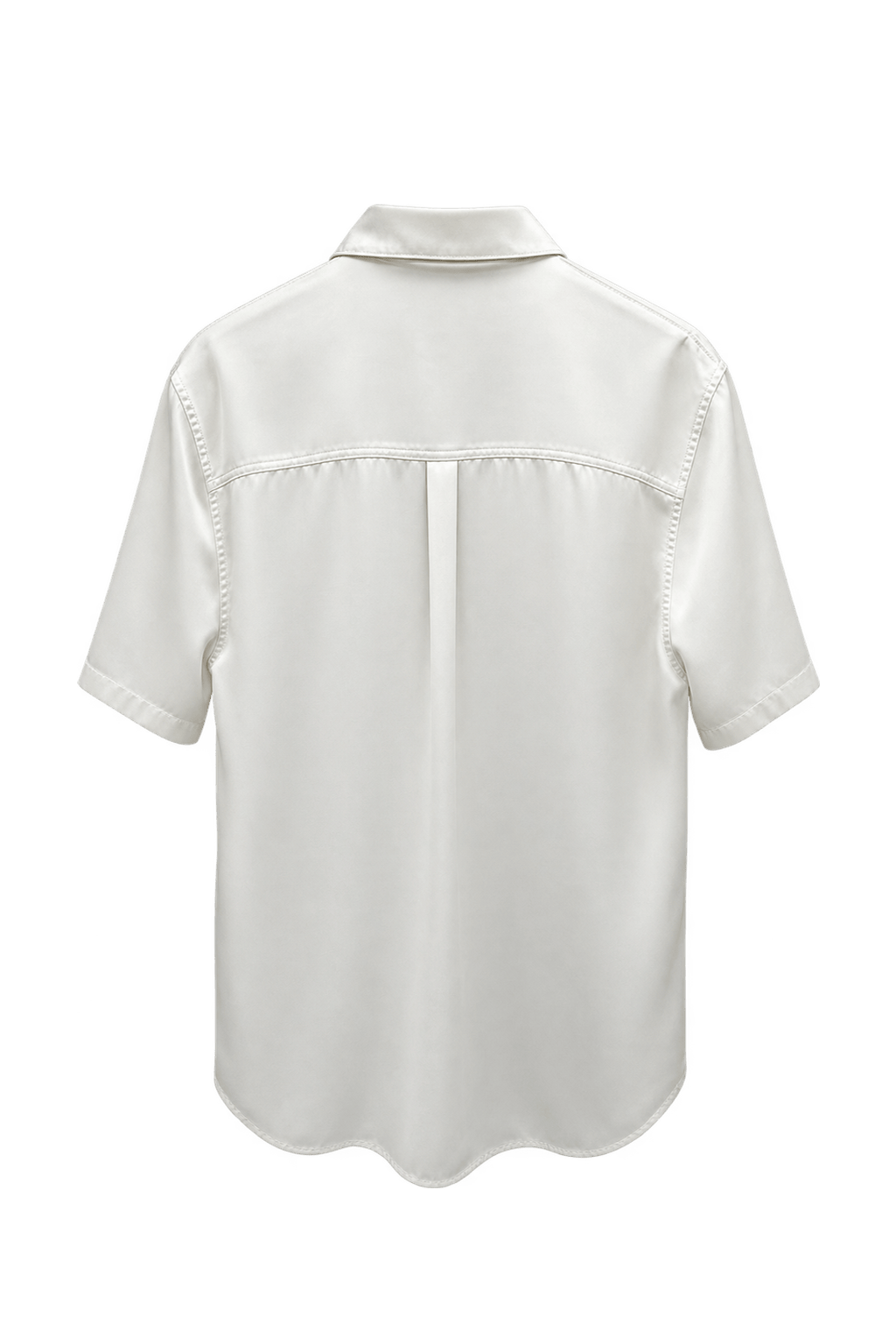 1970s Cream White Silk Shirt - Back View