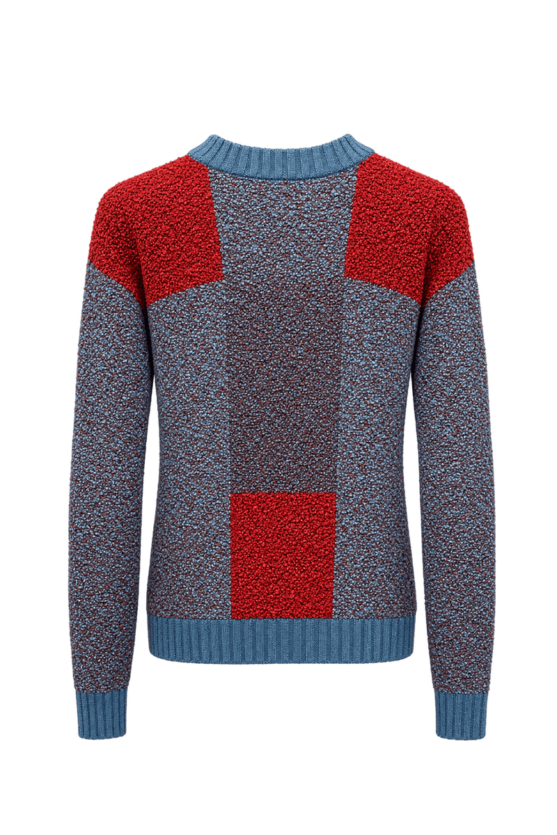 1990s Burgundy Wool Blend Sweater - Back View