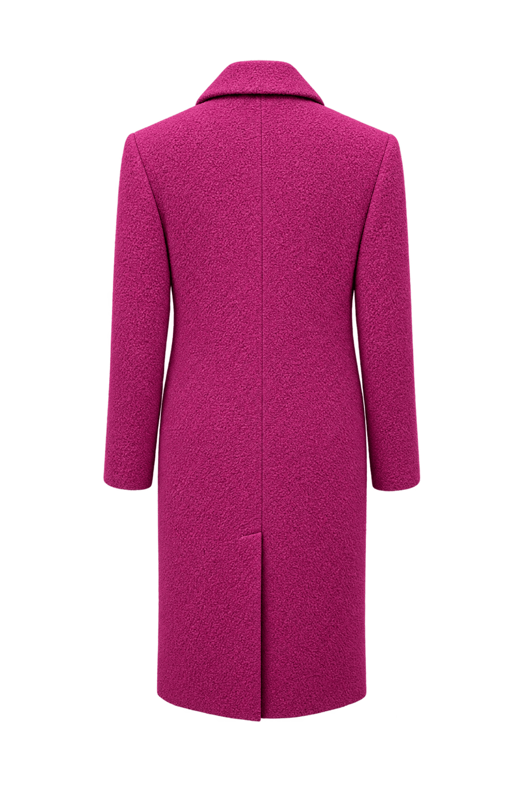 1990s Fuchsia Synthetic Blend Coat - Back View