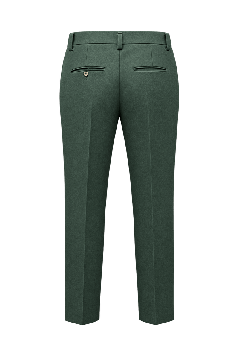 1980s Forest Green Wool Trousers - Back View