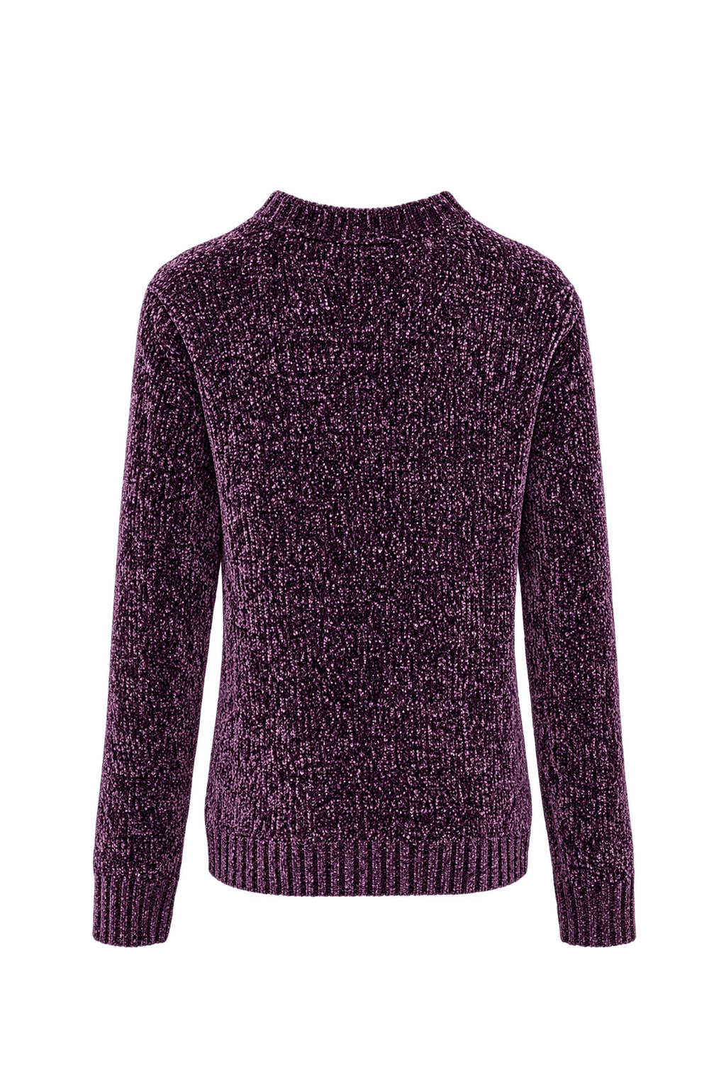 1990s Deep Purple Chenille Sweater - Back View