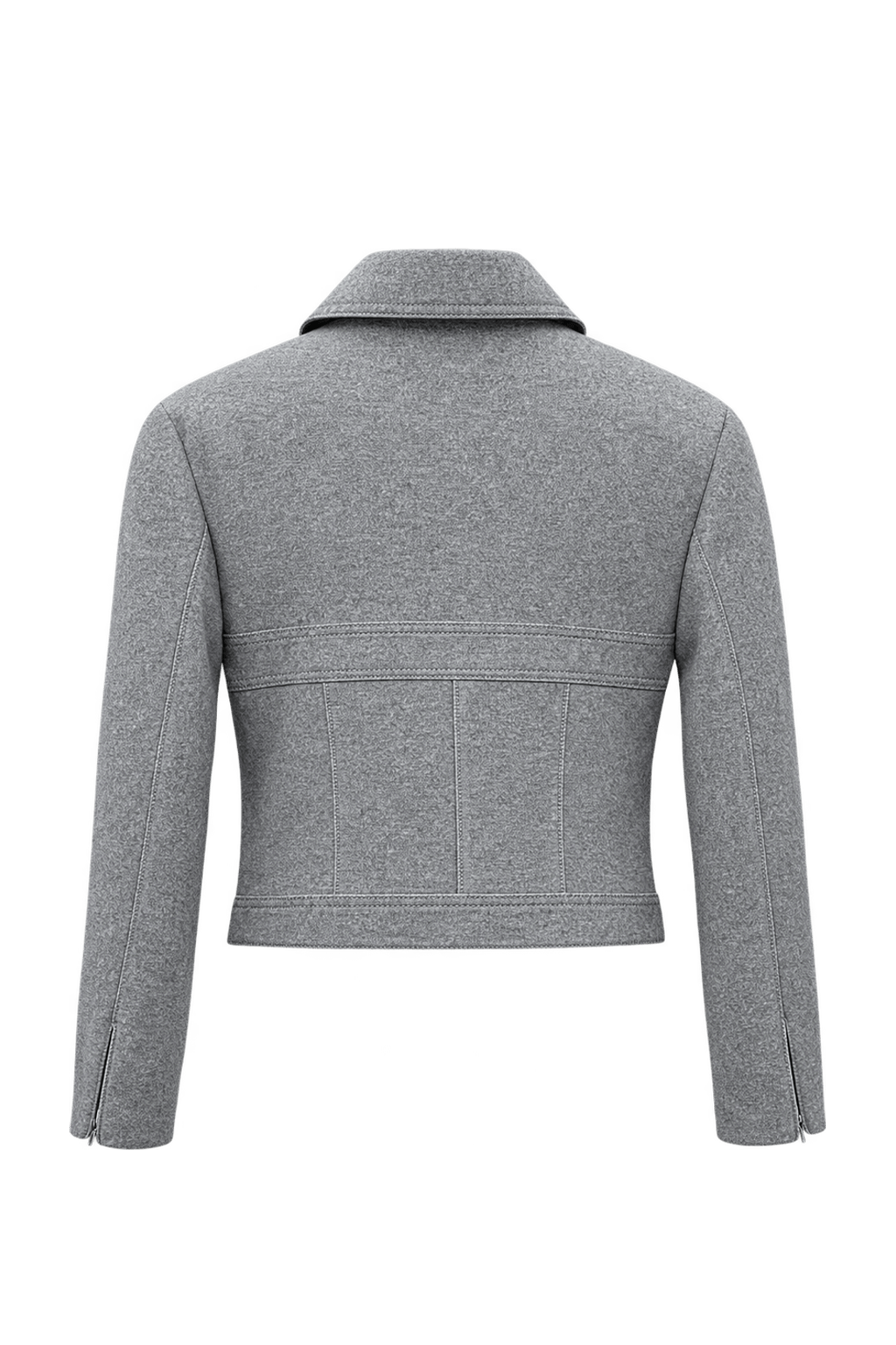 1980s Heather Grey Cotton Blend Jacket - Back View