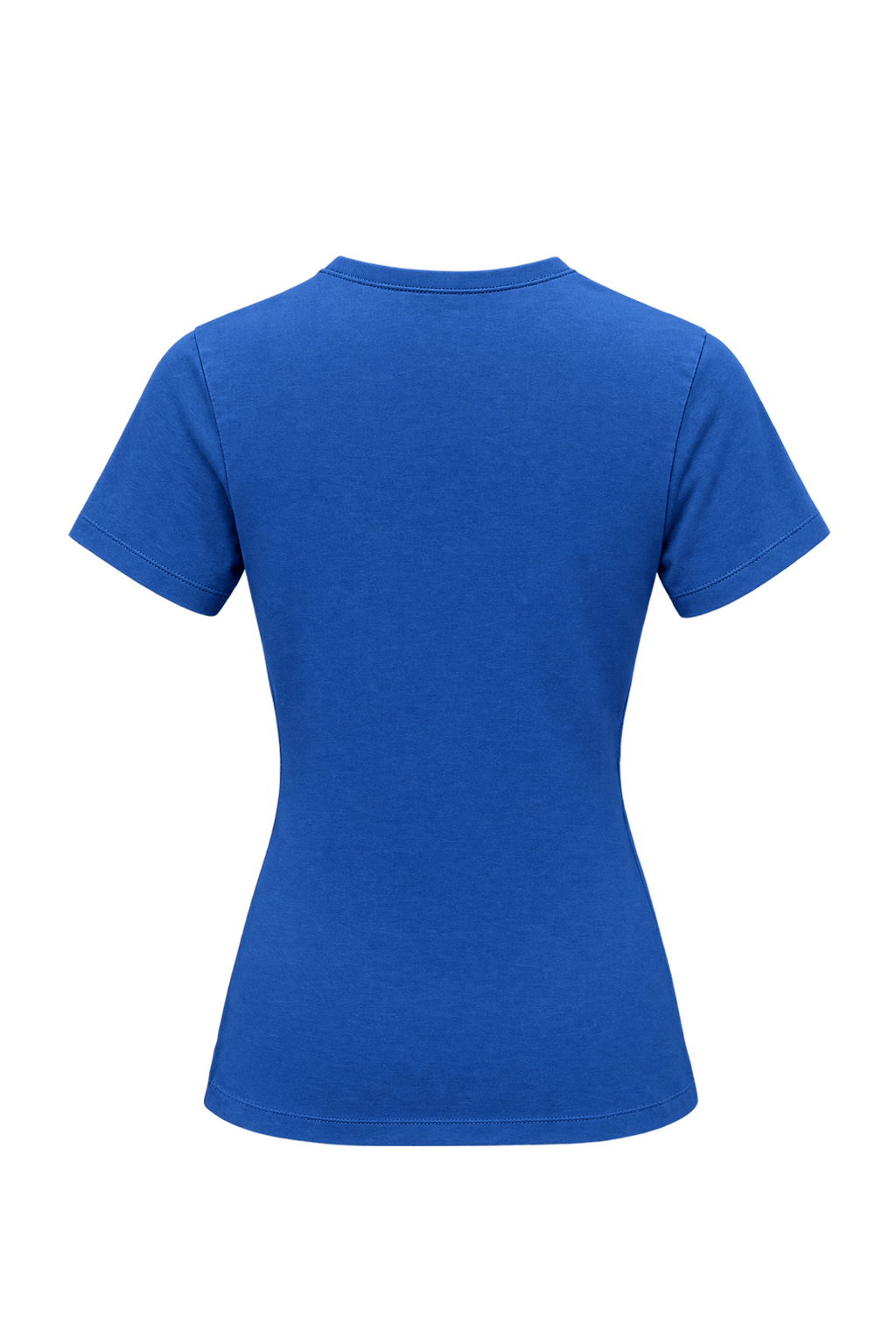 1990s Bright Blue Cotton Blend T-Shirt - Back View