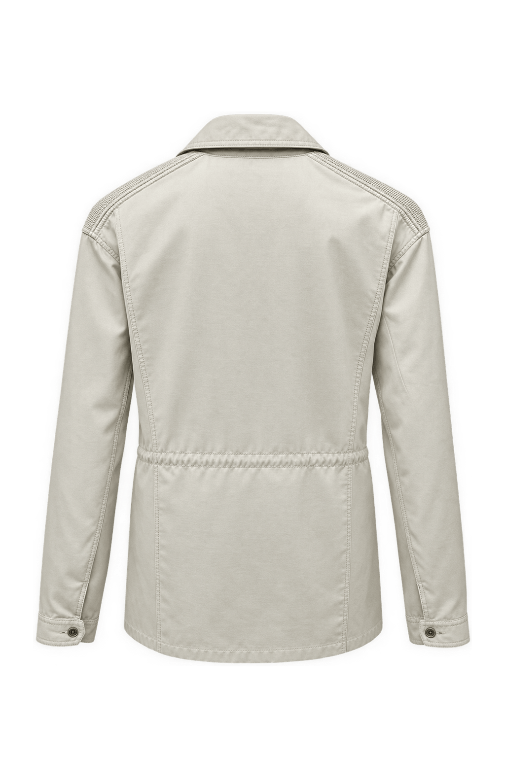 1990s Beige Cotton Blend Jacket - Back View