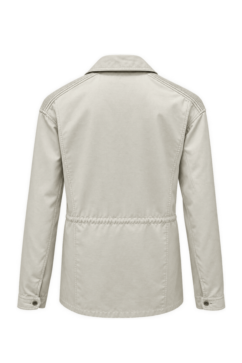 1990s Beige Cotton Blend Jacket - Back View