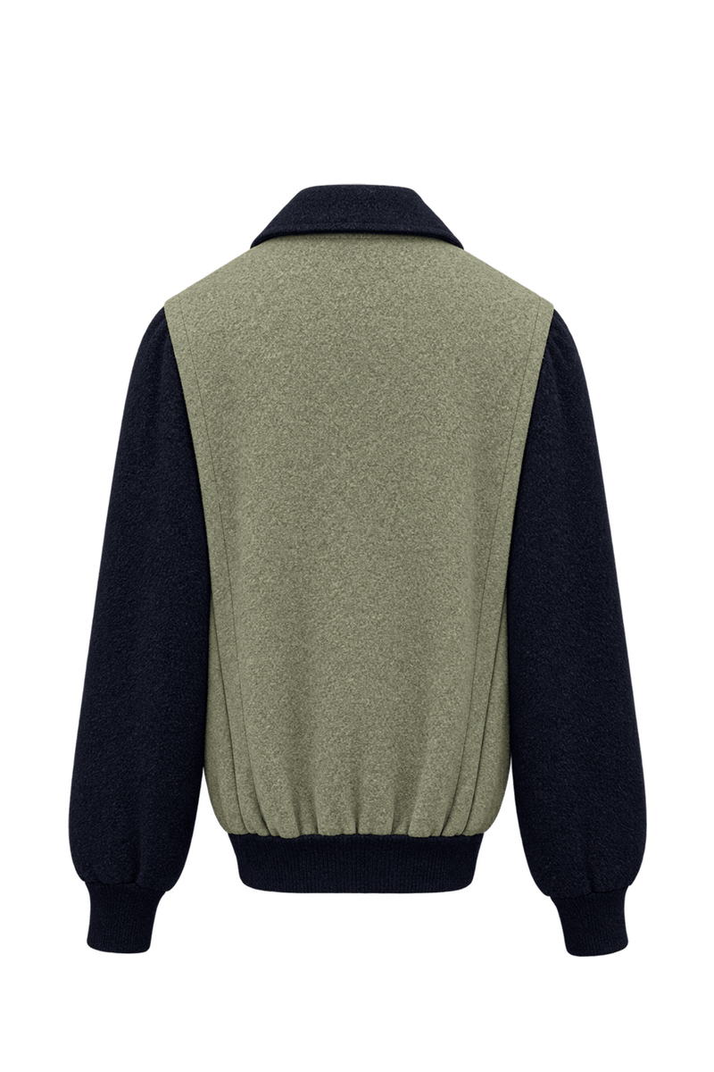 1980s Olive Green Wool Blend Sweater - Back View