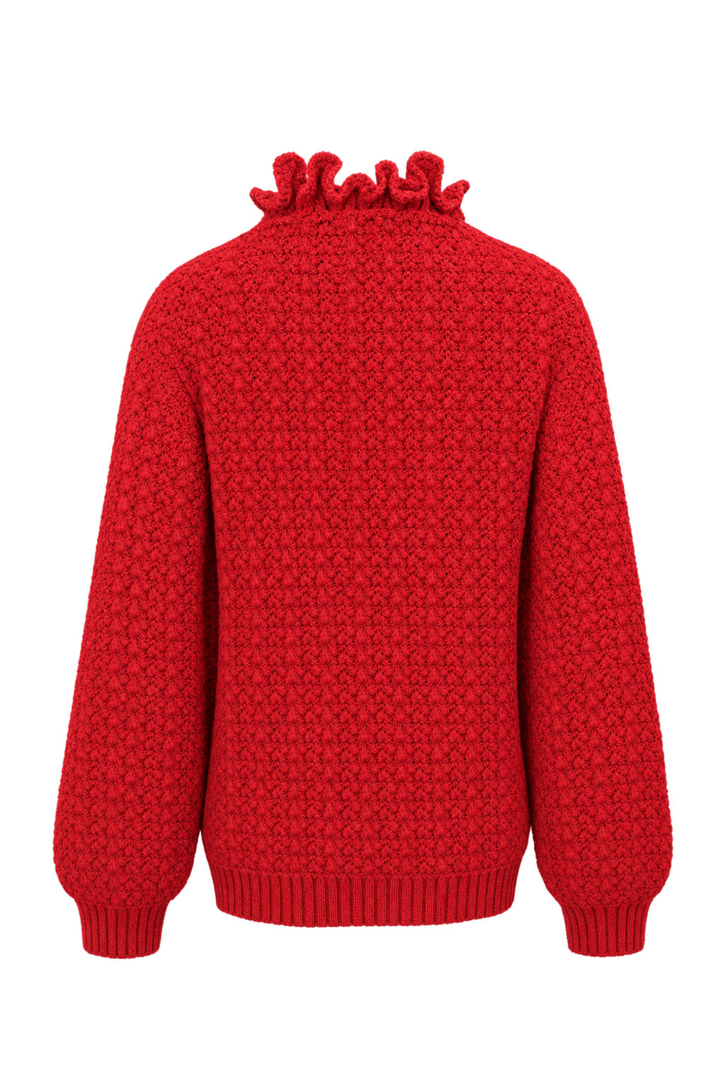 1970s Deep Red Cotton Blend Sweater - Back View